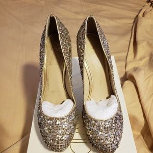 Metallic Joan & David Heels